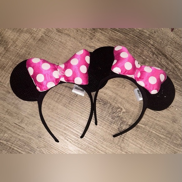 Disney Other - Disney Minnie Mouse ears set of 2 with pink bows new no tags